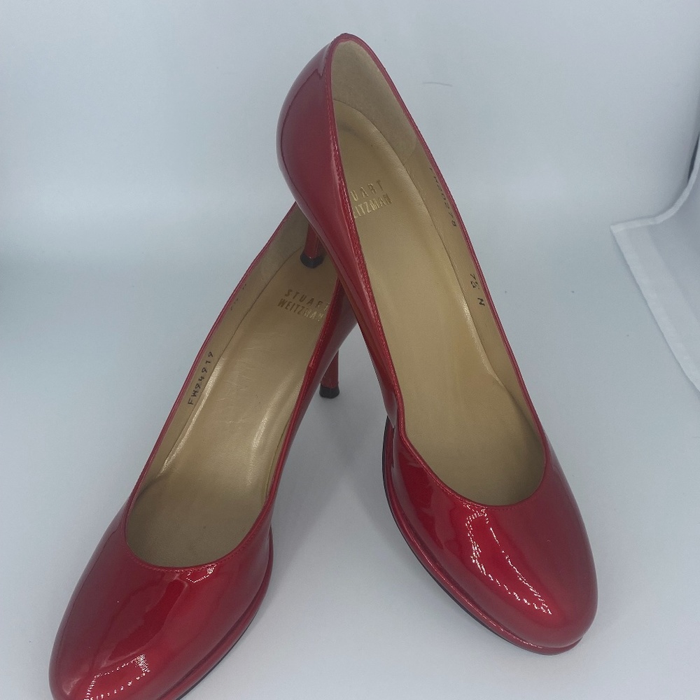Stuart Weitzman Red Patent Leather Pumps